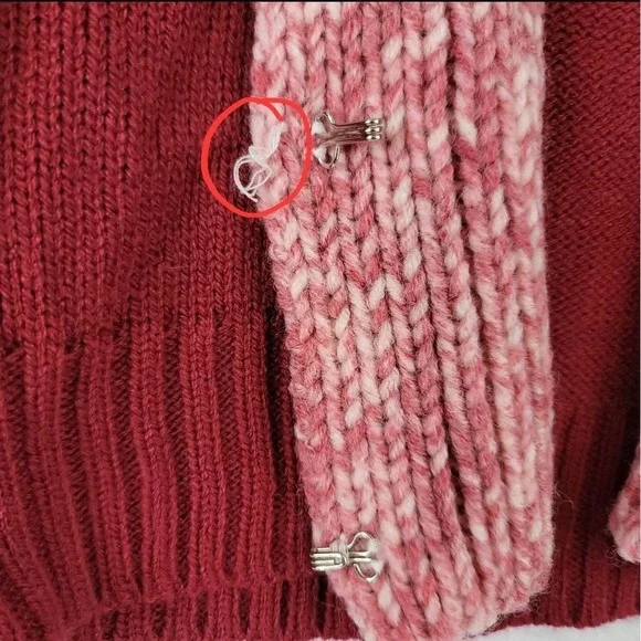 To The Max Wool-Blend Red V-Neck Cardigan Sweater Long Sleeve Size Medium - Picture 11 of 16